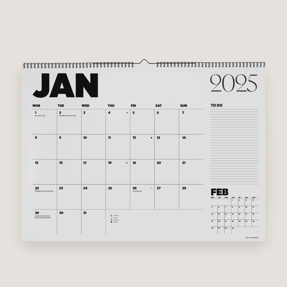 Made of Tomorrow | Monthly Wall Planner