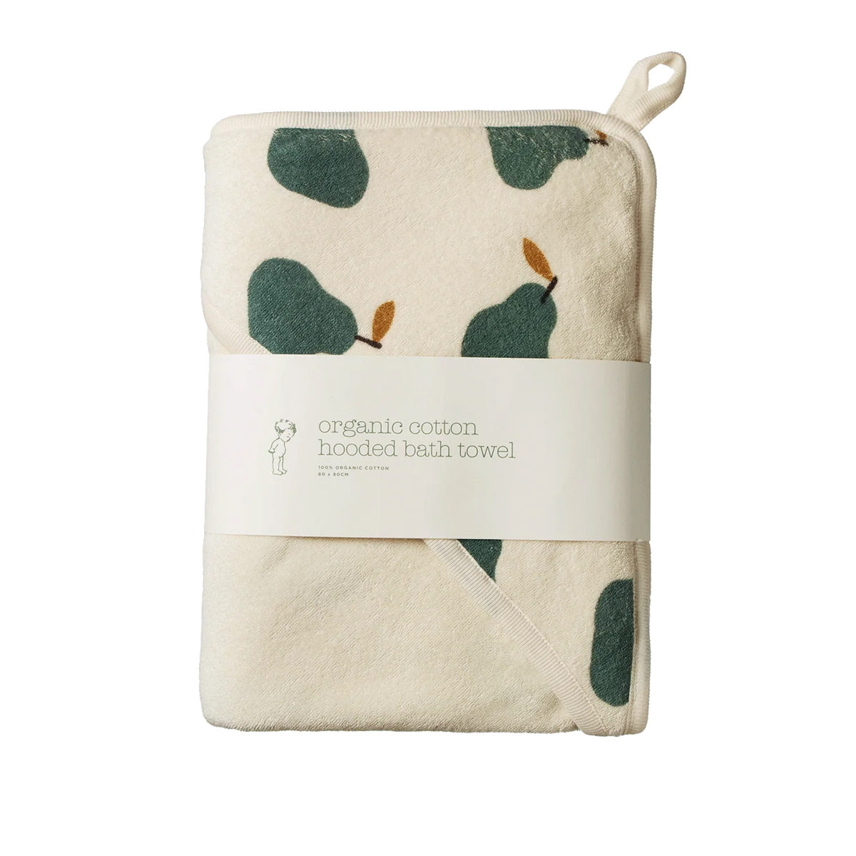 Organic Cotton Hooded Towel | Pear Print