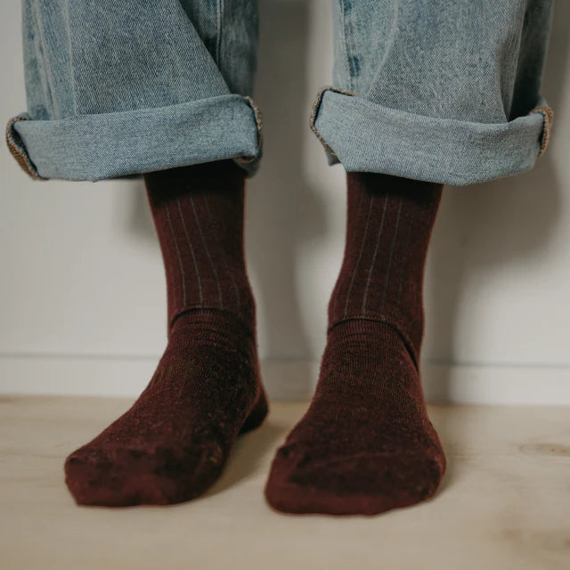 Woman Merino Wool Crew Socks | Fig
