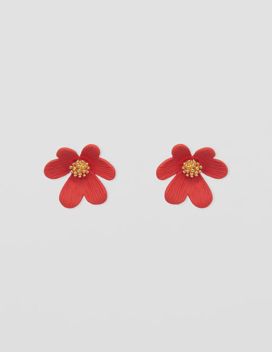 Stella + Gemma | Mini Flower Earrings - Tomato