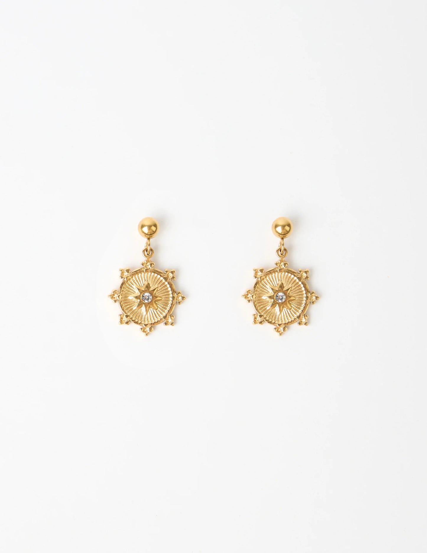 Gold Medallio with Stars and Crystals