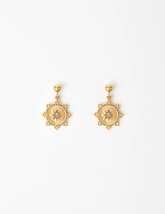 Gold Medallio with Stars and Crystals