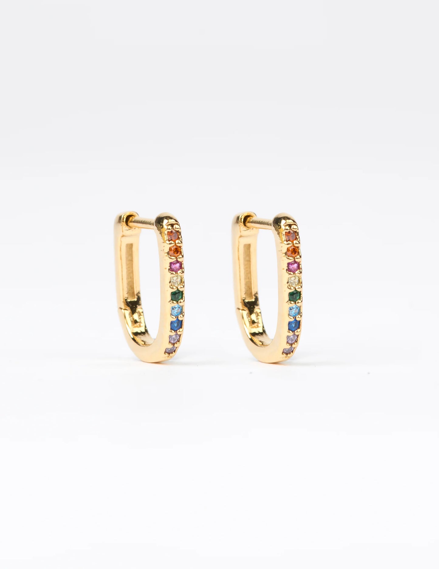 Square Hoop Crystal Earrings