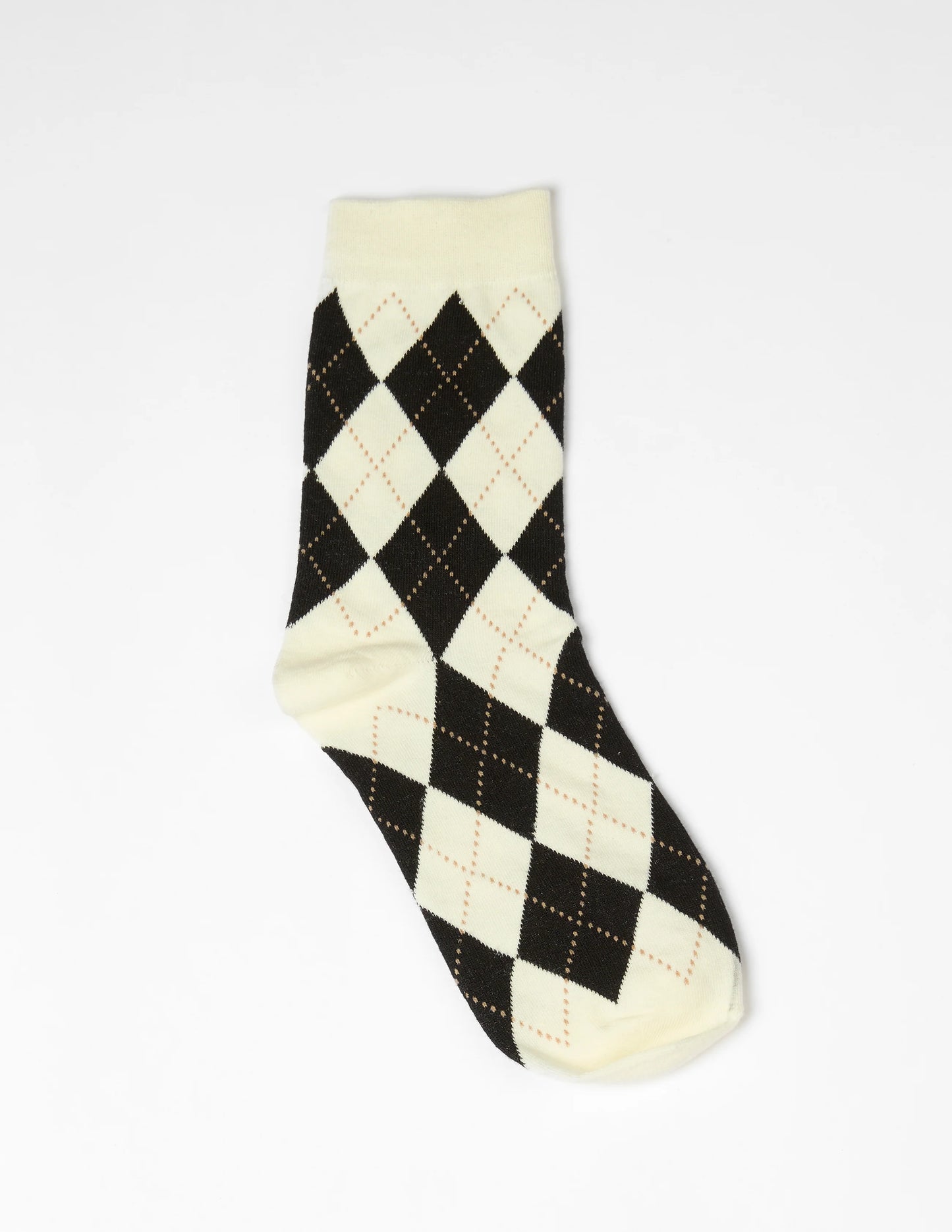Socks | Cream and Black Argyle