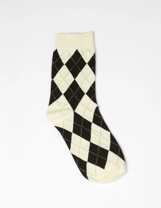 Socks | Cream and Black Argyle