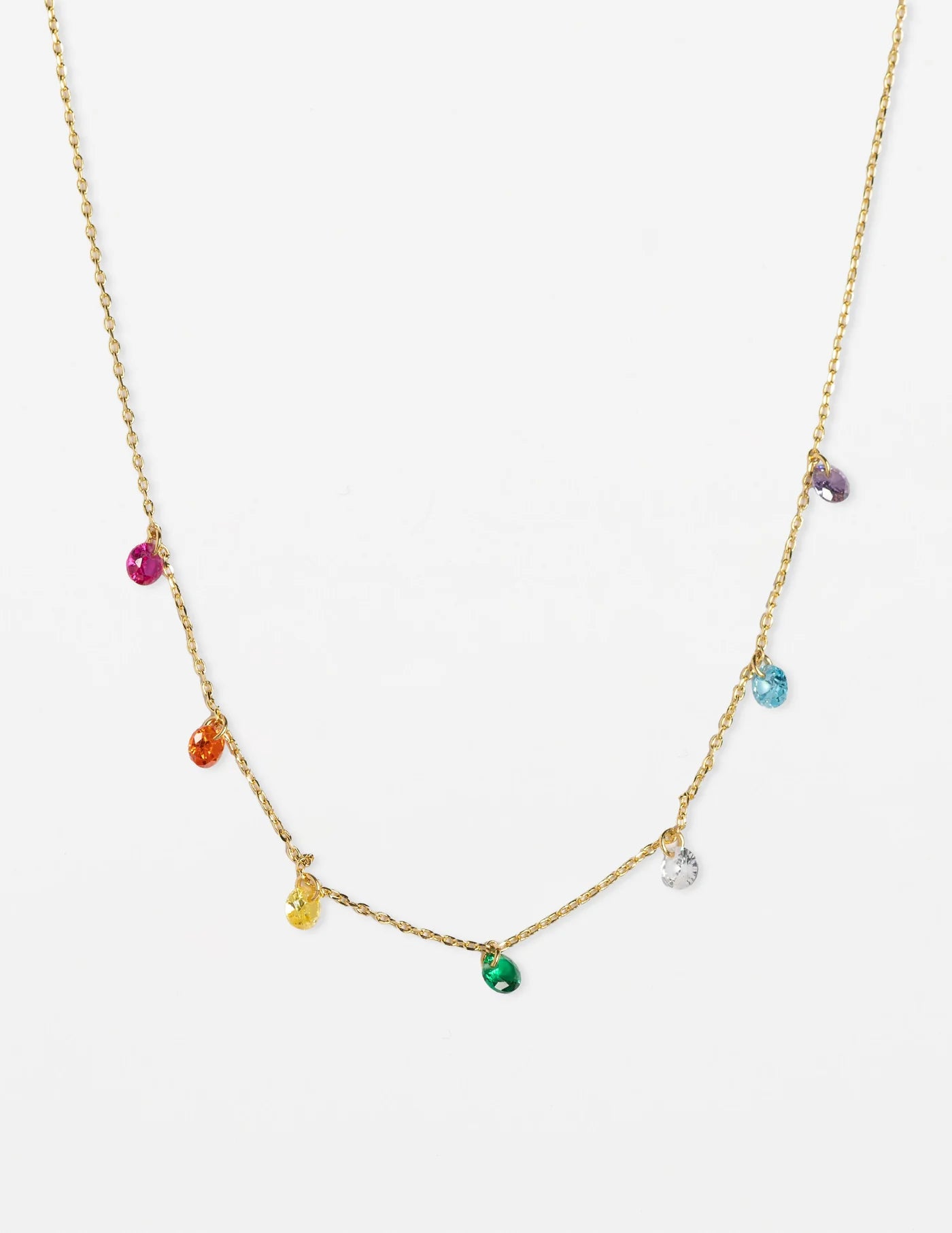 Gold Rainbow Beads Necklace