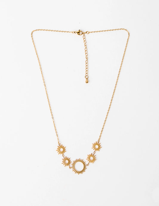 Gold Multi Sunbursts Necklace