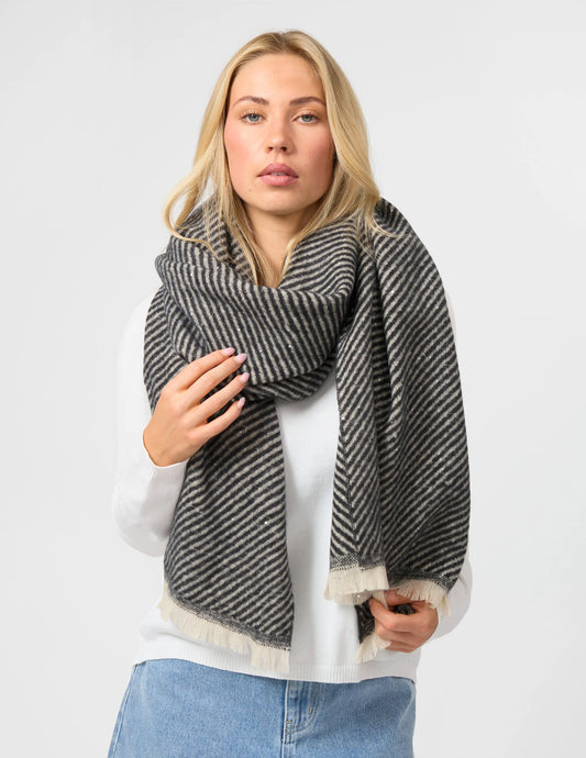 Scarf | Black and Grey Stripes