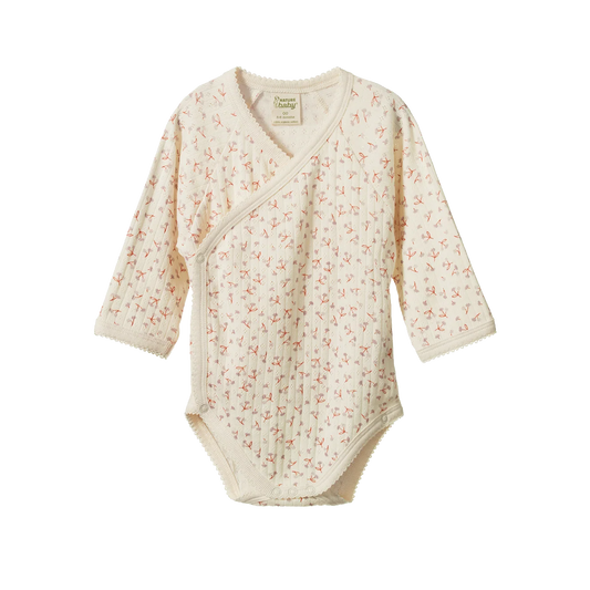 Kimono Long Sleeve Bodysuit | Pointelle