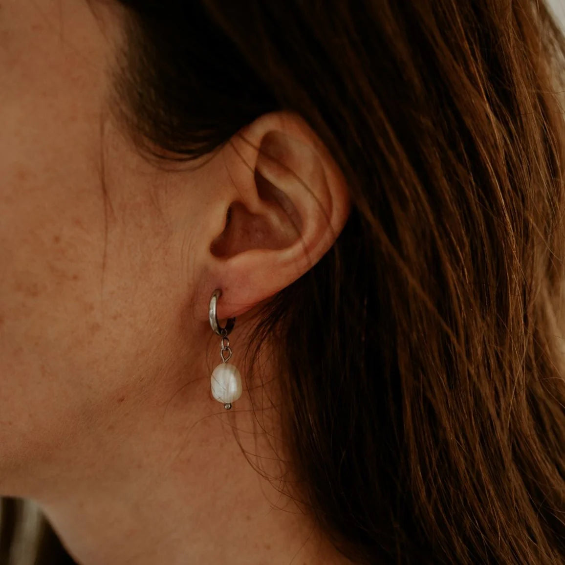 Pearl Hoop Earrings