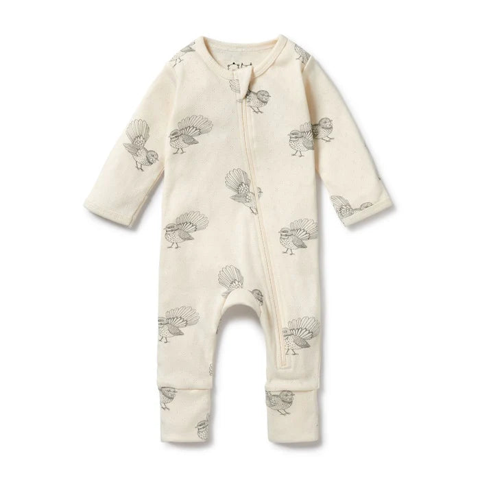 Wilson & Frenchy | Organic Pointelle Zipsuit w Feet