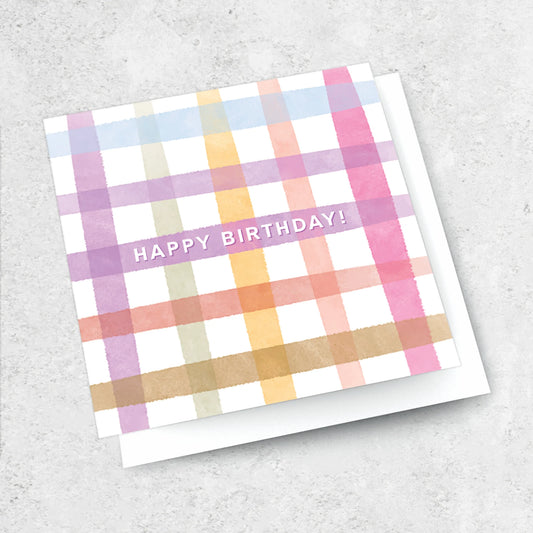Happy Birthday Gingham Card