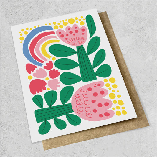 Rainbow Flowers | Large Luxe Card