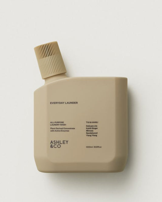 Ashley & Co Everyday Launder 1L plant-derived laundry wash bottle in Tui & Kahili