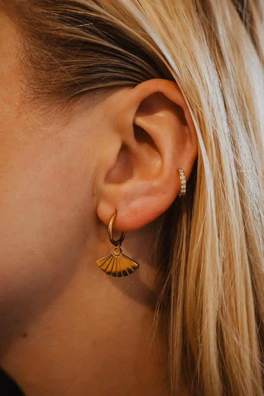 Fan Hoop Earrings