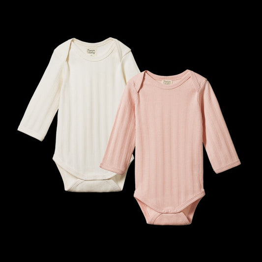 Nature Baby | Derby Long  Sleeve Bodysuit - 2 Pack