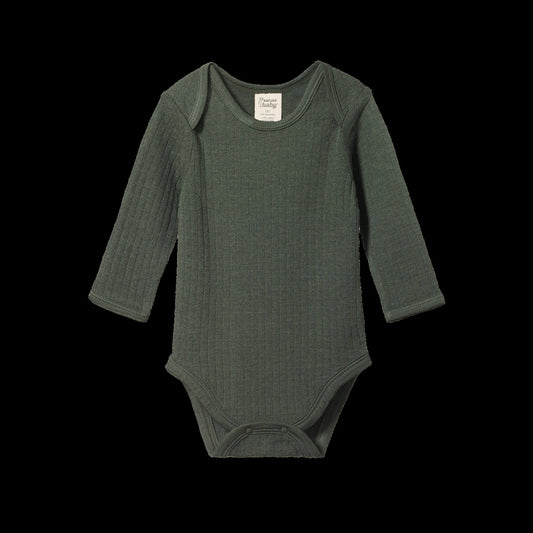 Merino Long Sleeve Bodysuit | Pointelle