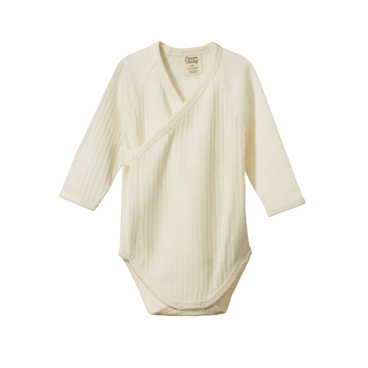 Kimono Long Sleeve Bodysuit | Pointelle Merino