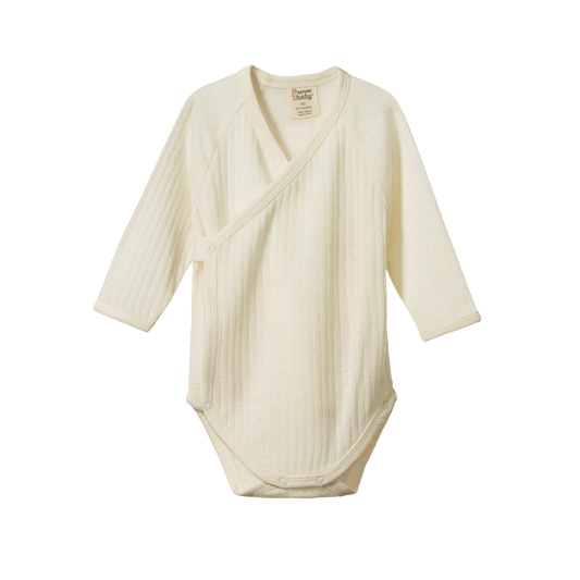 Kimono Long Sleeve Bodysuit | Pointelle Merino