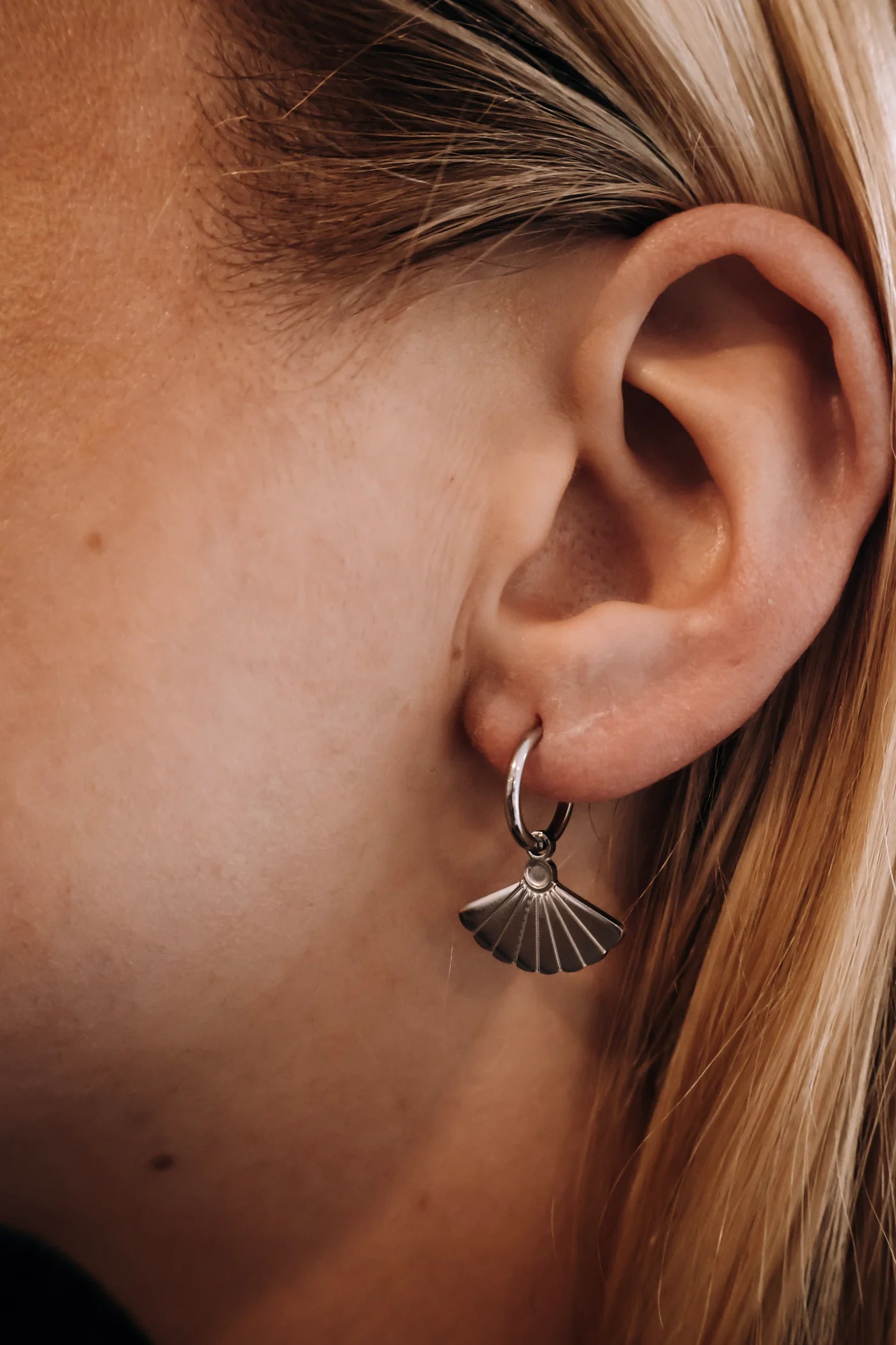 Fan Hoop Earrings