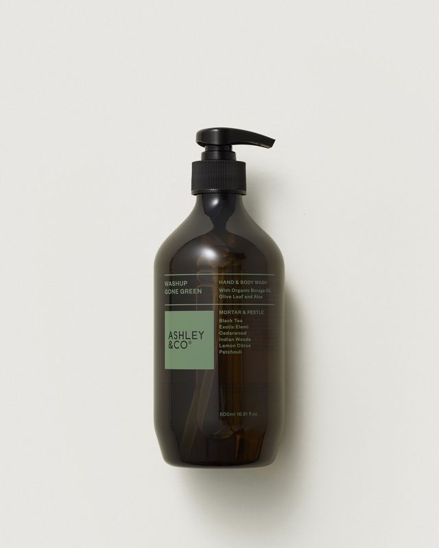 Ashley & Co Washup Gone Green Hand & Body Wash, Mortar & Pestle 500ml