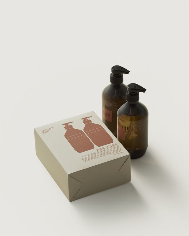 Ashley & Co Nice Locks gift set with Wash Locks shampoo and Soft Locks conditioner bottles