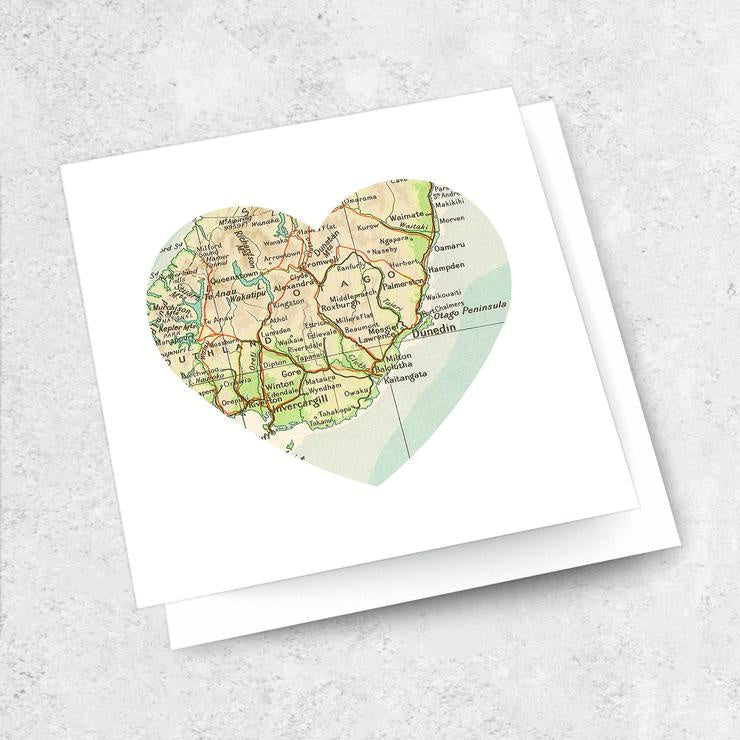 Ink Bomb | Southland Heart Map Card - Found My Way Invercargill