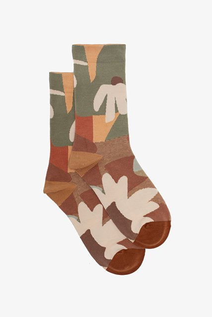 Antler | Organic Floral Sock