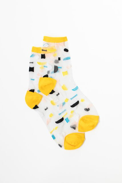 Antler | Sheer Socks - Yellow Shapes