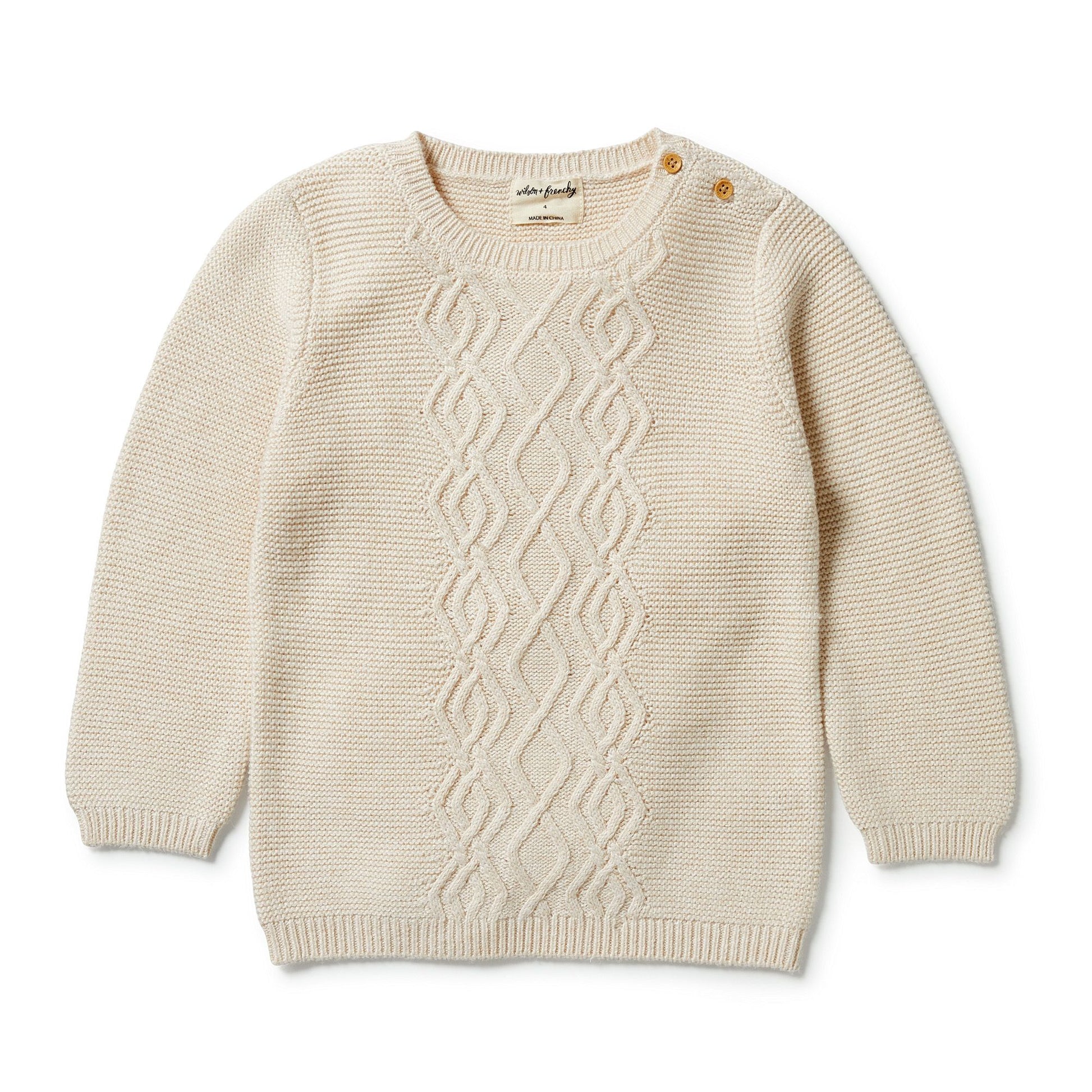 Wilson & Frenchy | Knitted Cable Jumper - Oatmeal Melange – Found My ...