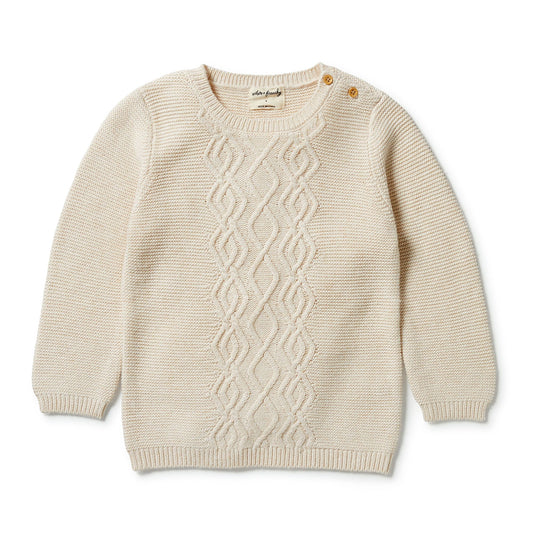 Wilson & Frenchy | Knitted Cable Jumper - Oatmeal Melange