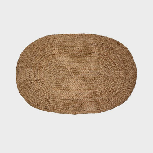 Garcia | Jute Mat Braided Oval - Brown - Found My Way Invercargill