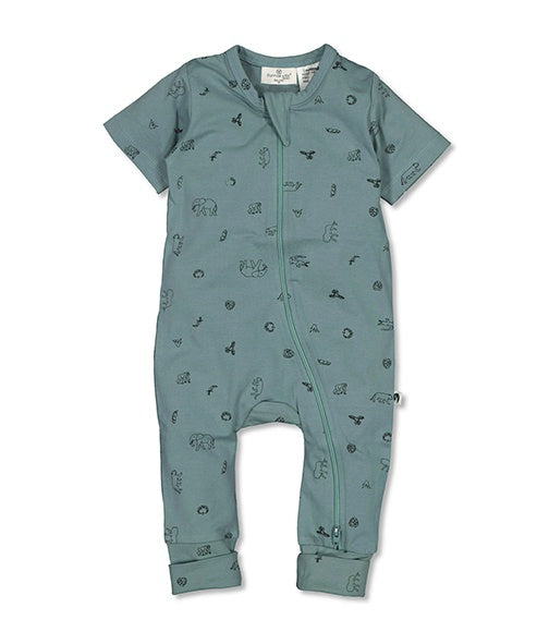 Burrow & Be | Short Sleeve  Zipsuit - Junglette - Found My Way Invercargill