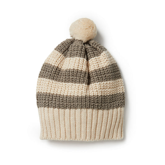 Wilson & Frenchy | Knitted Striped Hat - Dark Ivy