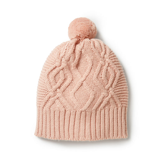 Wilson & Frenchy | Knitted Cable Hat - Rose