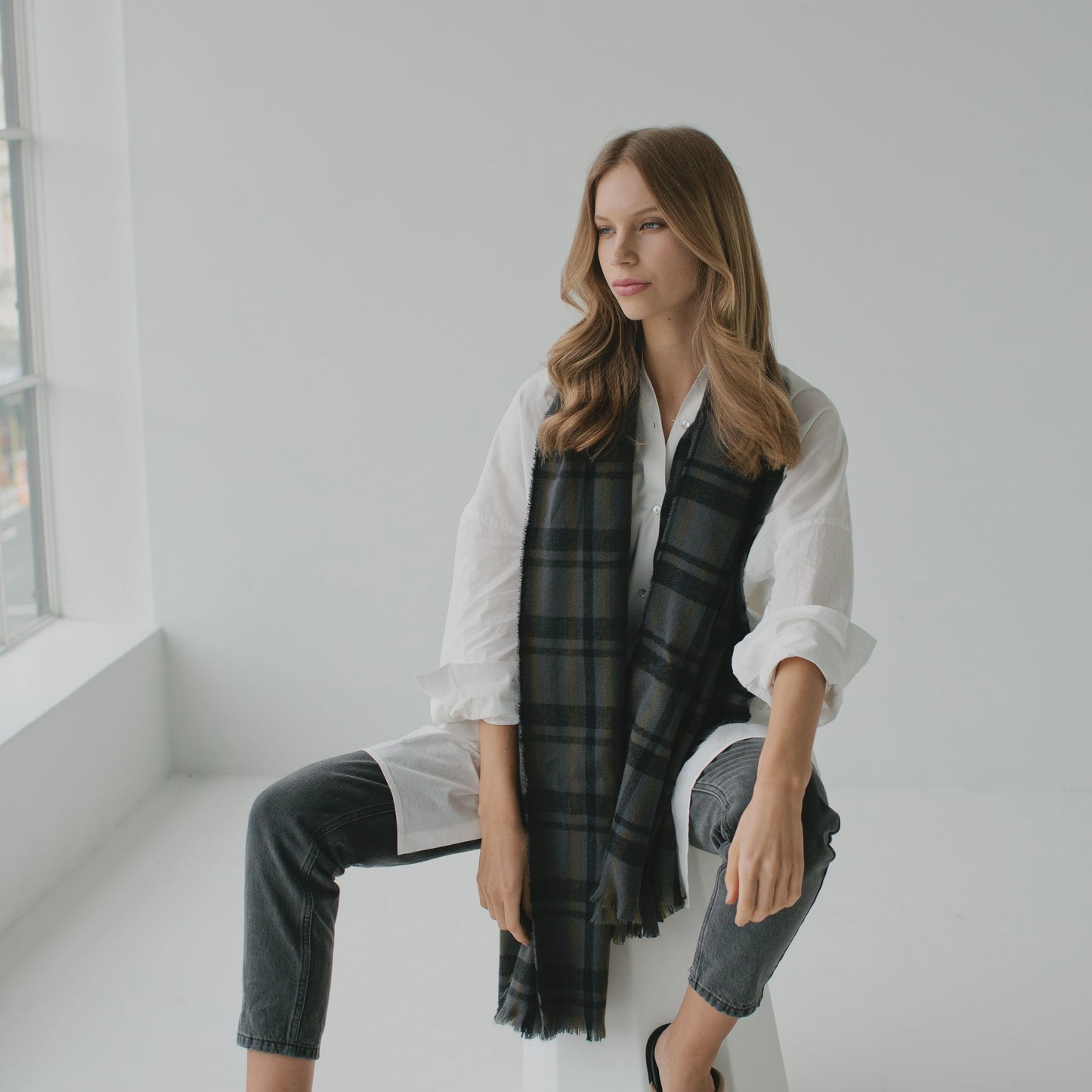 Sophie | Knit Check Scarf - Found My Way Invercargill