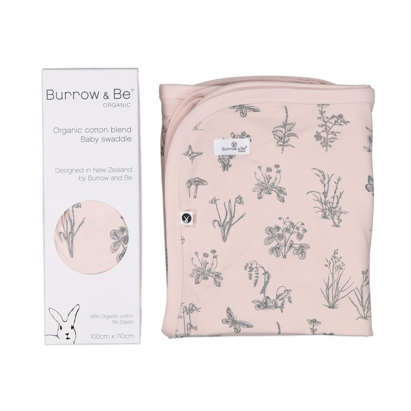 Burrow & Be | Swaddle - Blush Meadow - Found My Way Invercargill