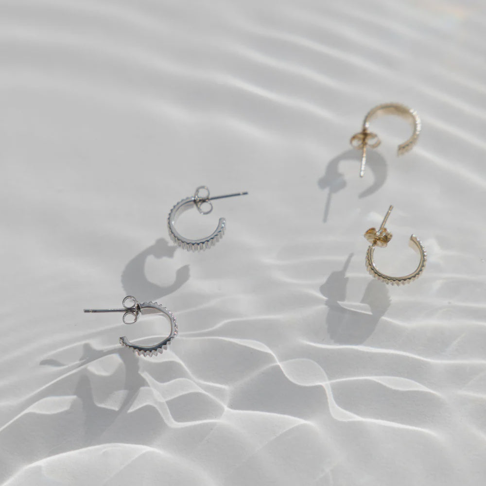 Sophie | Lines Hoop Studs