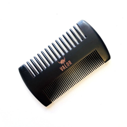 Valor | Wooden Beard Comb - Black - Found My Way Invercargill